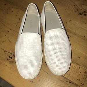 VINCE blair perforated leather sneakers white
